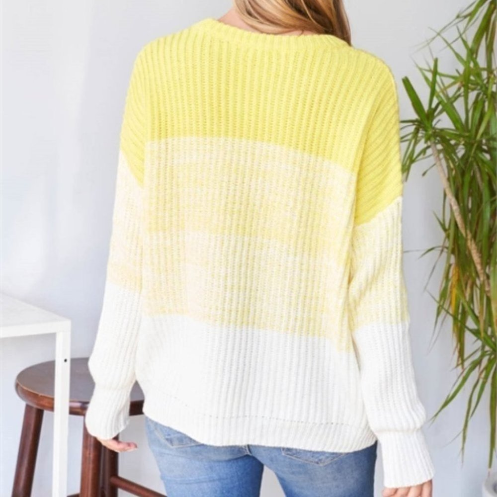 DON'T OVERTHINK IT SWEATER Top - YELLOW OMBRE - Picture 7 of 12